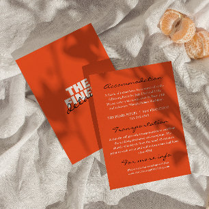 Tarjeta De Recepción Boda moderno retro negrita retro colorido vintage