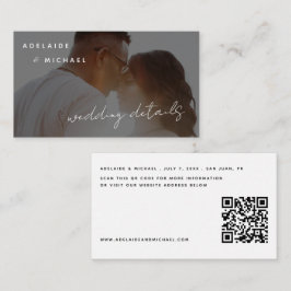 Tarjeta De Recepción Boda moderno sitio web QR Código RSVP Detalles fot
