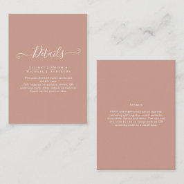 Tarjeta De Recepción BODA Monocromo de Terracota Presupuestaria