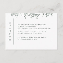 Tarjeta De Recepción Boda Monograma de calabaza Insertar