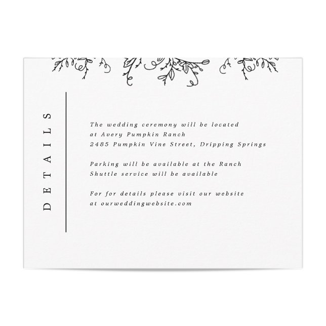 Tarjeta De Recepción Boda Monograma de calabaza Insertar (Subido por el creador)