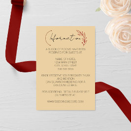 Tarjeta De Recepción Boda Monograma de hoja de Moda moderna