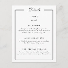 Tarjeta De Recepción Boda monograma de marco elegante