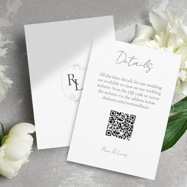 Tarjeta De Recepción Boda Monograma Finer Detalles Código QR (Subido por el creador)