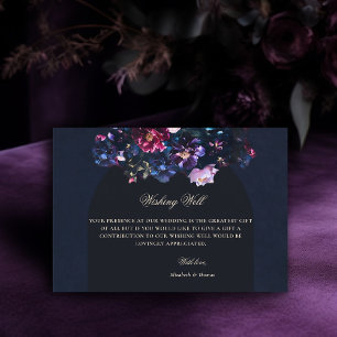 Tarjeta De Recepción Boda moreno negro morado deseando lo mejor