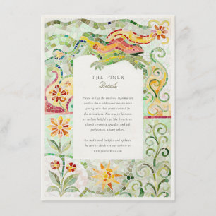 Tarjeta De Recepción Boda Mosaico Inspirada en Gaudí en Barcelona