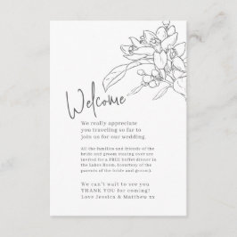 Tarjeta De Recepción Boda naranja blossom boda bienvenido