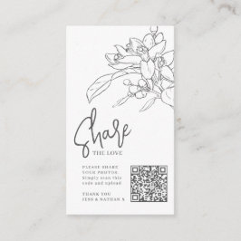 Tarjeta De Recepción Boda naranja blossom foto compartida boda QR