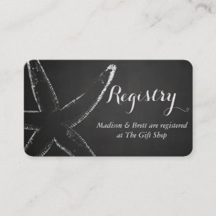 Tarjeta De Recepción Boda Náutico de Starfish Chalkboard Vintage