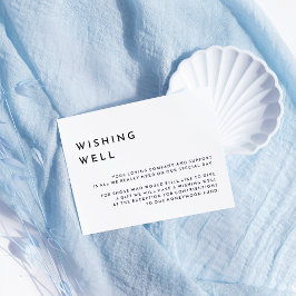 Tarjeta De Recepción Boda negrita blanco y moderno deseando lo mejor