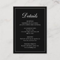 Boda negro elegante y formal simple