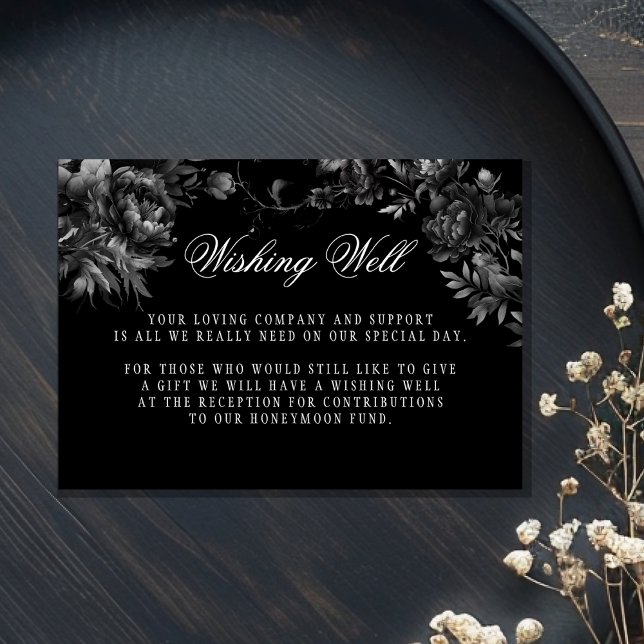 Tarjeta De Recepción Boda negro gótico clásico deseando lo mejor (Subido por el creador)