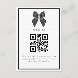 Tarjeta De Recepción Boda negro y blanco clásico de la cinta de opcione