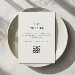 Tarjeta De Recepción Boda negro y crudo Minimalista moderno