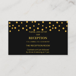 Tarjeta De Recepción Boda negro y oro