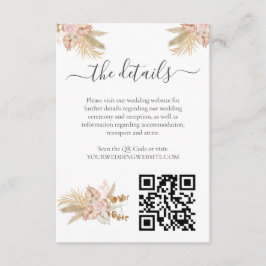 Tarjeta De Recepción Boda Neutral de la decoración de las flores de pam