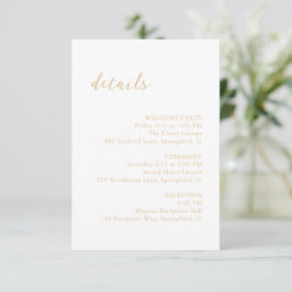 Tarjeta De Recepción Boda Neutral Elegante en la Tierra de Guión Negrit