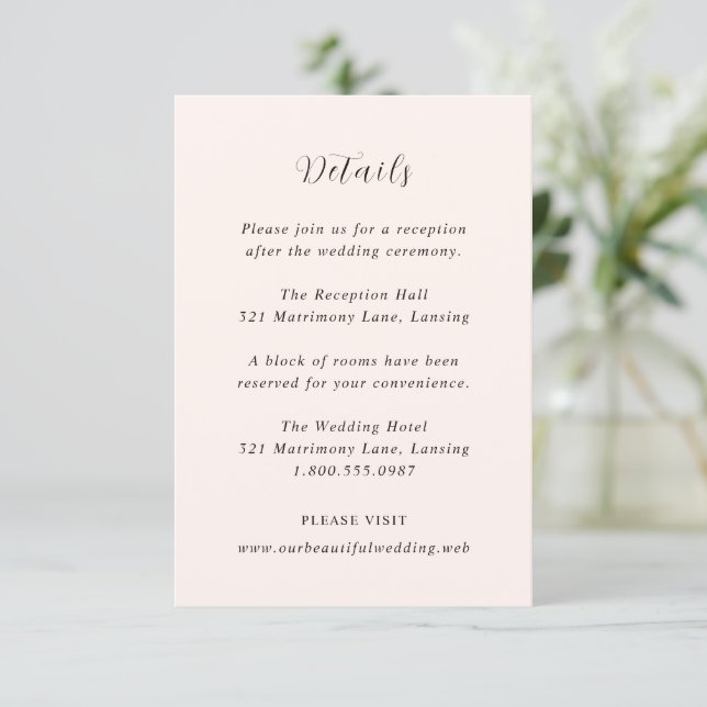 Tarjeta De Recepción Boda Neutral Moderna Terrosa (Anverso de pie)