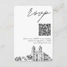 Tarjeta De Recepción Boda Newark Código QR moderno RSVP