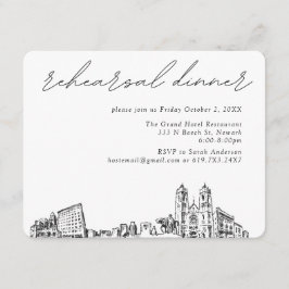 Tarjeta De Recepción Boda Newark Elegante Ensayo Cena