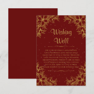 Tarjeta De Recepción Boda Ornate de Oro Deseando Bien