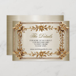 Tarjeta De Recepción Boda Ornate Rectangle Dimond Flowiny
