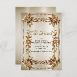 Tarjeta De Recepción Boda Ornate Rectangle Dimond Flowiny