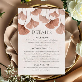 Tarjeta De Recepción Boda Otoñal de Terracota Botánico