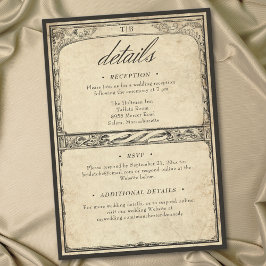 Tarjeta De Recepción Boda Parchero Fronterizo Gótico Medieval Vintage
