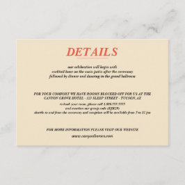 Tarjeta De Recepción Boda Pareja de Cañón de Caballo