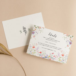 Tarjeta De Recepción Boda Pastel de Jardín de Primavera Floral Acuarela