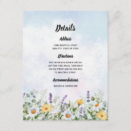 Tarjeta De Recepción Boda Personalizada Acuarela Flor Silvestre Boho
