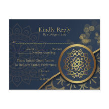 Boda Personalizada Elegante en Azul Marino y Dorad