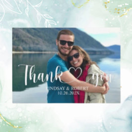 Tarjeta De Recepción Boda Personalizado Foto Moderno Relajada Gracias