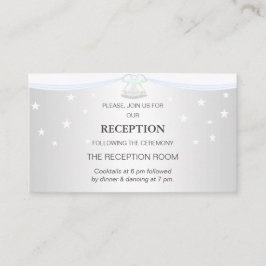 Tarjeta De Recepción Boda plateado y blanco