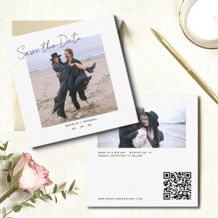 Tarjeta De Recepción Boda Presupuestaria Guardar la Fecha Código QR Tar