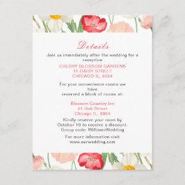 Tarjeta De Recepción Boda Primaria Tulips y Daffodils