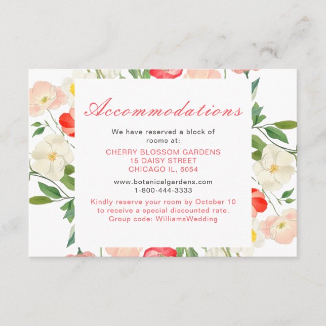 Tarjeta De Recepción Boda Primaria Tulips y Daffodils (Anverso)