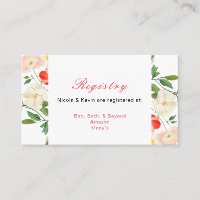 Tarjeta De Recepción Boda Primaria Tulips y Daffodils (Anverso)