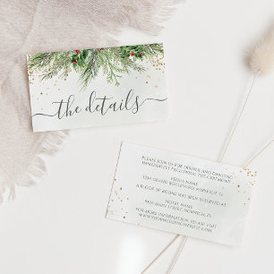 Tarjeta De Recepción Boda Purpurina de Verdor Botánico de vacaciones de