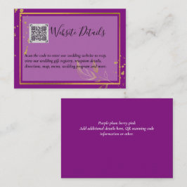Tarjeta De Recepción Boda QR CODE RSVP GIFTS DETAILTS Website