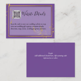 Tarjeta De Recepción Boda QR CODE RSVP GIFTS DETAILTS Website