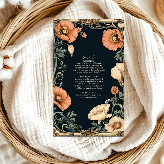 Tarjeta De Recepción Boda Real Victoriano Boda Floral Whimsical (Subido por el creador)
