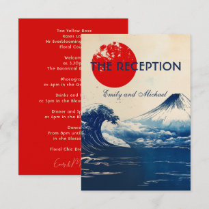 Tarjeta De Recepción Boda Rección de armonía japonesa con Fuji