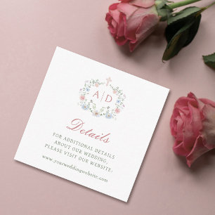Tarjeta De Recepción Boda religioso de marco floral Detalles del sitio 