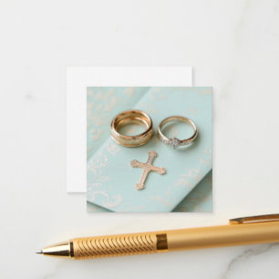 Tarjeta De Recepción Boda religioso verde de menta