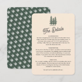 Tarjeta De Recepción Boda retro de los bosques de las montañas verdes