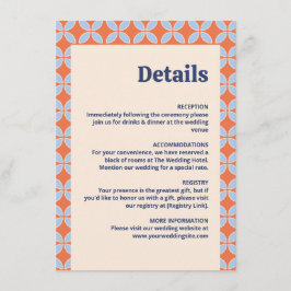 Tarjeta De Recepción Boda Retro de Mediados de Siglo