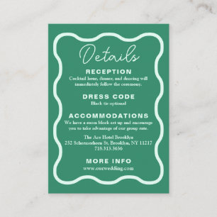 Tarjeta De Recepción Boda retro de onda de fábrica