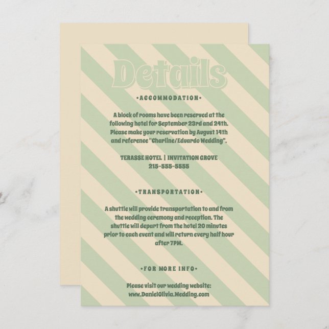 Tarjeta De Recepción Boda Retro Groovy Colorful Wavy Boho (Anverso / Reverso)